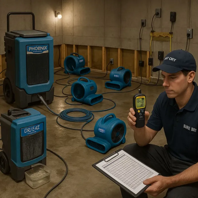 Structural Drying and Dehumidification process in Buda, TX